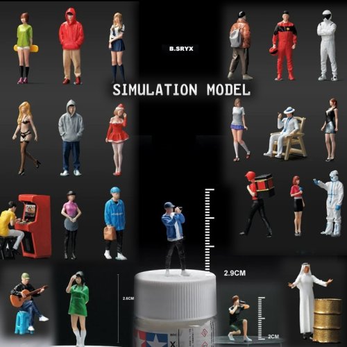 Bild von Gemalte Figuren Miniaturen Figur Mini Puppe Modell kreative Fotografie Sand Tisch Szene Requisiten DIY Landschafts bau Anzeige