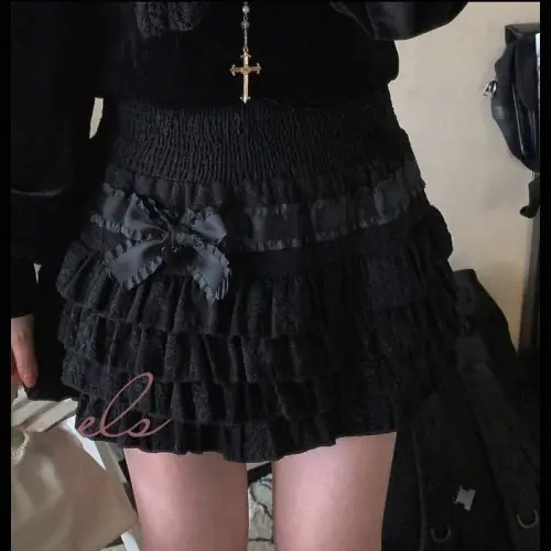 Image de Jupe Lolita Mini Plissée Haute Taille - Style Kawaii Y2K
