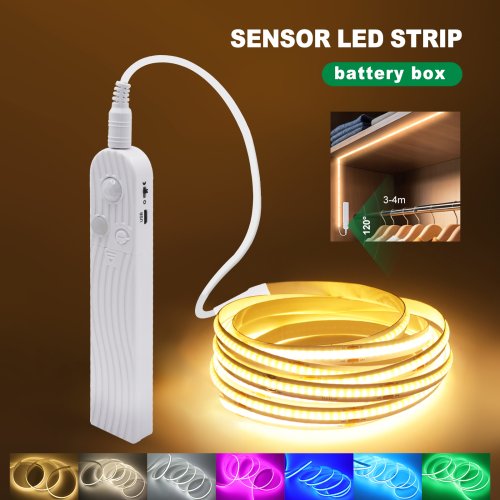 Image de Bande LED COB 8mm avec Capteur de Mouvement - Éclairage USB Multicolore