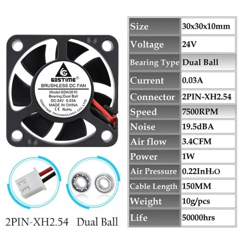 24V łożysko 7500 obr/min