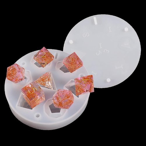 Image de Moules à Dés Silicone 7 Cavités - DIY Résine
