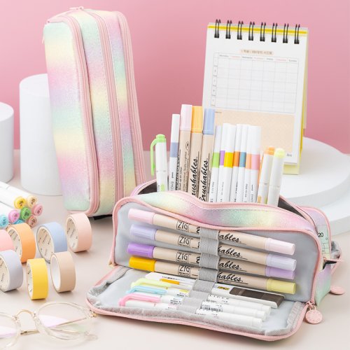 Imagen de Estuche para Lápices de Gran Capacidad con Diseño Kawaii, Ideal para Estudiantes y Amantes de la Papelería, Caja Organizadora con Compartimentos para Bolígrafos y Suministros Escolares