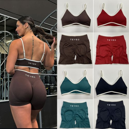 Image de Short de Sport Femme Yoga & Fitness - Ensemble Sculptant Élastique