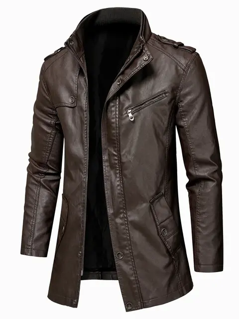Image de Veste en Cuir Vintage Homme - Style Anglais Chaud & Décontracté