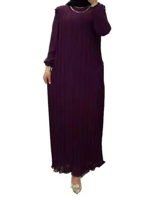 Image de Robe de Soirée Plissée Abaya Élégante