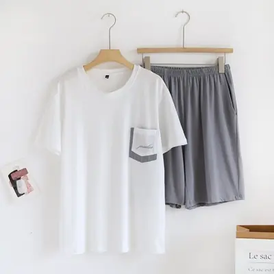 Image de Pijama Homme Été en Coton 100% - Short Manches Courtes