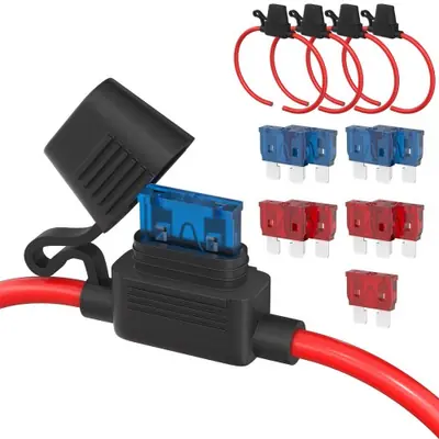 Image de Porte-Fusible 12V 5 Pièces - ATC/ATO avec Fils 18AWG