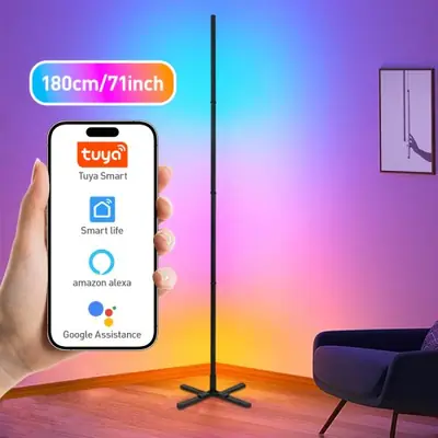 Image de Lampadaire d'Angle Intelligent RGBIC - Contrôle par Application et Télécommande