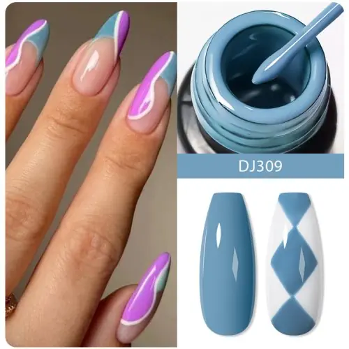 Image de Vernis Gel 2 en 1 avec Brosse Ultra Fine - Design Français & Graffiti