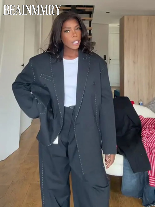 Immagine di Cappotto da Donna Casual in Tessuto Trapuntato con Maniche Lunghe, Scollo a V e Un Bottone – Giacca Elegante per Ufficio e Pendolari 2025