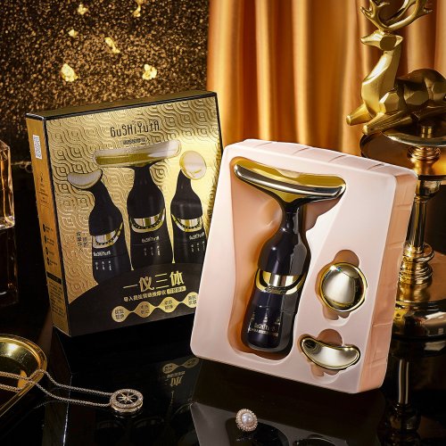 Afbeelding van 3-in-1 gezichtsmassager Nek Gezichtsoogmassage V-lijn Gezicht Lifting Massager Anti-aging Rimpelverwijdering Huidschoonheidsapparaat voor thuis