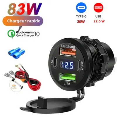 Image de Chargeur Voiture USB 117W Double PD & QC 3.0