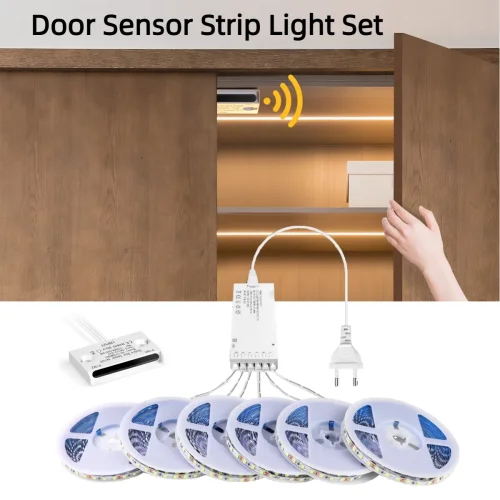 Image de LED Bande Lumineuse avec Capteur de Porte - Éclairage Intelligents pour Armoires