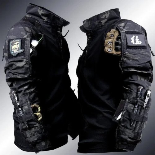 Bild von Atmungsaktives Taktisches Langarmshirt für Männer – Multicam Militär Kampfhemd, US Army Stil, Ideal für Paintball, Camping, Jagd und Outdoor-Aktivitäten
