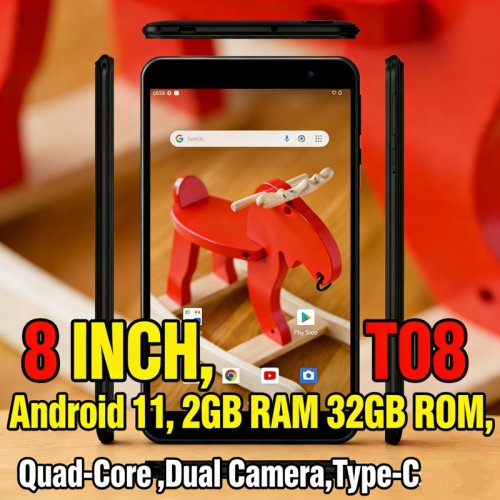 Afbeelding van Tablet PC met Android 7.0, 7 inch scherm, 1GB RAM, 16GB ROM, MT701 quad-core processor, 1024 x 600 pixels, WiFi, 1.2GHz en dubbele camera