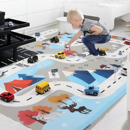 Image de Tapis de jeu routier pour bébé - 130x100 cm
