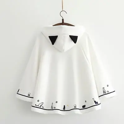 Image de Poncho Chat Mignon avec Oreilles - Mode Y2K