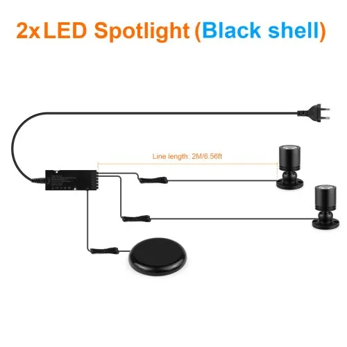 2xSpotlight zwart