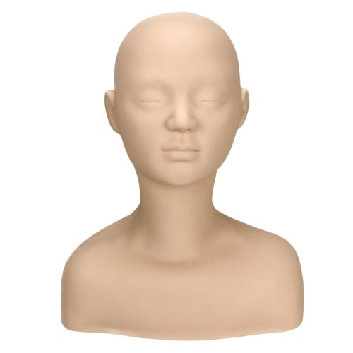 Afbeelding van Grote Half Body Zachte Siliconen Kosmetiek Mannequin Hoofd Voor Make-up Enten Wenkbrauw Ontwerp Massage Praktijk Gezicht Schilderen Model