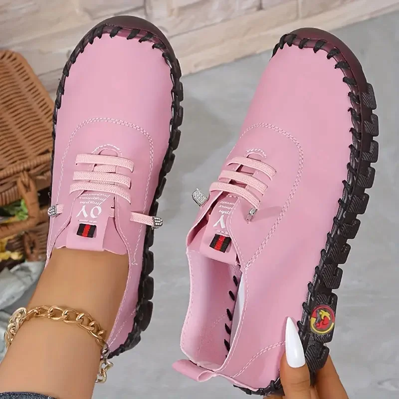 Bild von Frauen Turnschuhe 2024 – Neue Frühling/Sommer Sneaker mit Weichen Sohlen, Atmungsaktive Römische Sportschuhe im Retro-Design, Plus-Größe, Einzelne Schuhe für Damen
