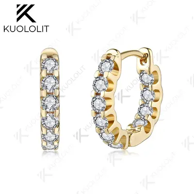 Image de Boucles d'oreilles Créoles en Or avec Diamants Lab Grown