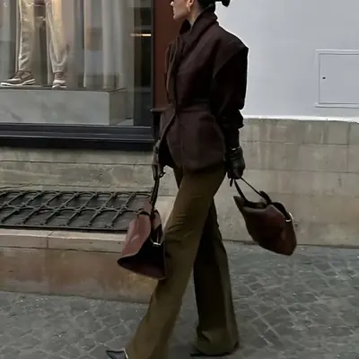 Image de Veste en Daim Vintage à Boutons - Style Décontracté 2025