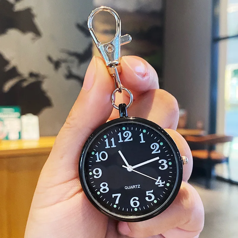 Zdjęcie Luminous kwarcowe zegarki kieszonkowe moda pielęgniarka zegarek kieszonkowy brelok zegar z baterią cyfry arabskie Dial Reloj De Bolsillo