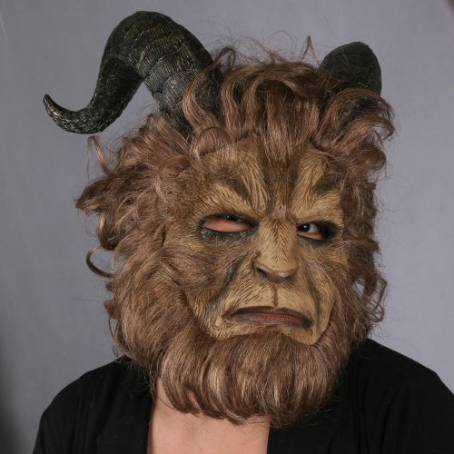 Imagen de Máscara de Látex Inspirada en La Bella y la Bestia – Disfraz de Príncipe Adam con Casco de León para Cosplay y Fiestas de Halloween