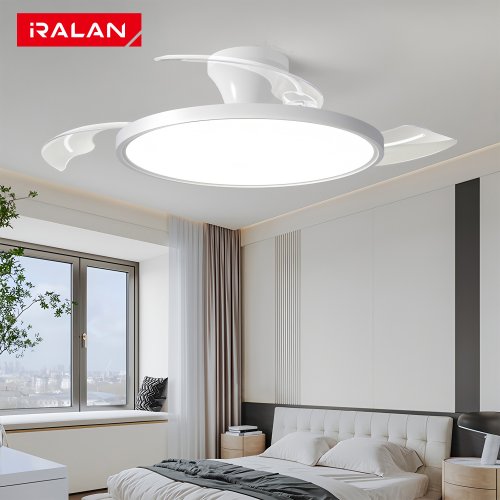 Afbeelding van Moderne Onzichtbare Plafondventilator met LED-verlichting en DC-motor – Groot Luchtvolume, Afstandsbediening, Ideaal voor Slaapkamer en Eetkamer