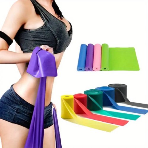 Immagine di Set Completo di 3 Cinture Elastica per Yoga e Allenamento con Resistenza – Ideale per Uomini e Donne per Forza, Flessibilità e Fitness a Domicilio