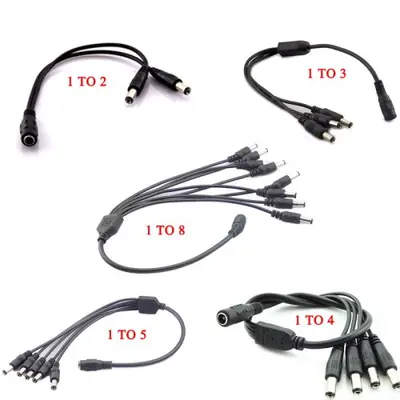 Image de Câble Répartiteur 12V pour Caméras CCTV - 1 Femelle vers 2, 3, 4, 5 ou 8 Mâles