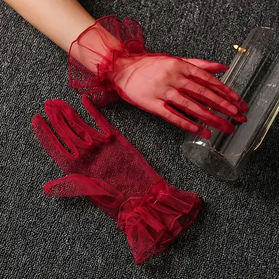 Image de Gants en Tulle Transparent pour Femmes - Élégance & Séduction
