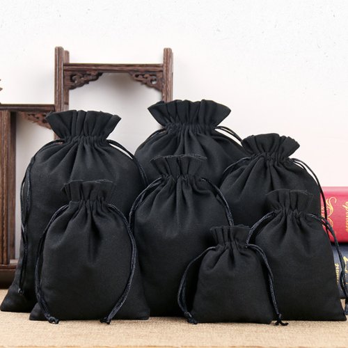 Imagen de Bolsas de Lona Negra Resistentes para Bodas y Almacenamiento