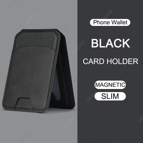 Immagine di Custodia Magsafe in Pelle PU con Portafoglio Magnetico, Cover Posteriore con Tasche per Carte e Porta Monete per iPhone e Samsung