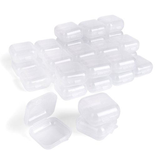 Immagine di Contenitori Trasparenti Quadrati in Plastica per Perline e Gioielli Artigianali - Scatole di Immagazzinaggio Organizzative per Tavolo da Lavoro, Ideali per Hobbisti e Artigiani