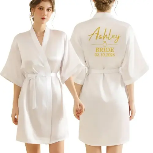 Image de Peignoir de Mariage Personnalisé - Élégance & Originalité