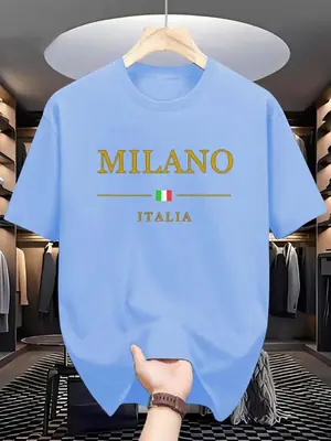 Image de T-Shirt Homme Milano Italia - Coton 100% Décontracté