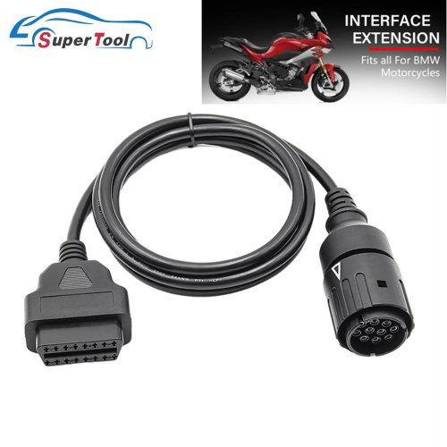 Imagen de Adaptador de 1 Metro para Motocicletas BMW con Interfaz ICOM D, Conector de 10 Pines a 16 Pines, Extensión OBD2 para Diagnóstico y Reparación de Motos