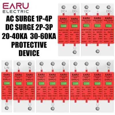 Image de Parafoudre 1 à 4 pôles - Protection DC 500V/800V/1000V - 40kA/60kA