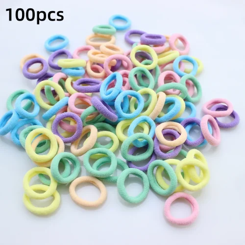 Afbeelding van 100/300/500 Stuks Meisjes Kleurrijke Elastische Haarbanden Paardenstaart Hold Haar Tie Elastiekjes Chouchou Haaraccessoires Bands voor Meisjes