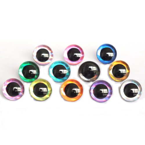 Zdjęcie 20szt 12kolorów 9mm 12mm 14mm 16mm 18mm 20mm 25mm 30mm 35mm Trapezowe oczy zabawkowe 3D KOLOROWE OCZY LALKI BEZPIECZEŃSTWA DO RZEMIOSŁA DIY