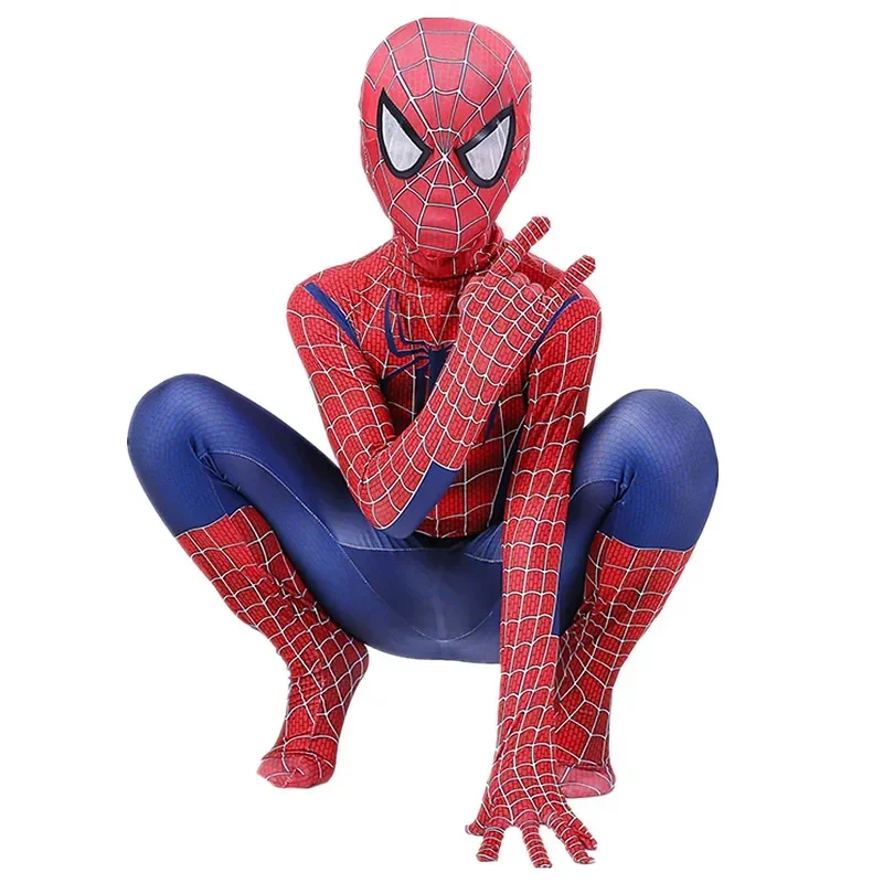 Afbeelding van Kinder Spiderman Kostuum van Spandex – Compleet Cosplay Outfit met Helm en Masker voor Halloween, Feesten en Verkleedfeestjes