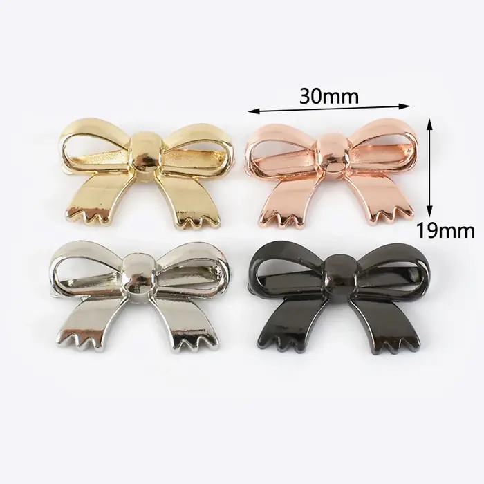 Image de Boucles à Nœud Papillon en Métal - 10 Pièces