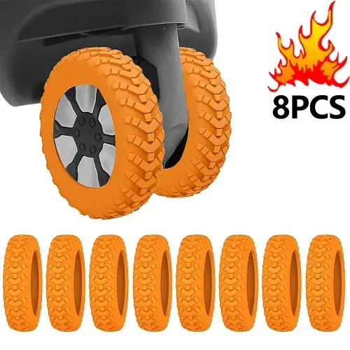 Image de Protège-Roues Silicone 8 Pièces - Anti-Bruit & Protection Bagages