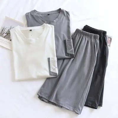 Image de Pijama Homme Été en Coton 100% - Short Manches Courtes