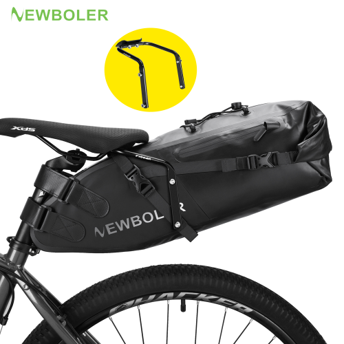 Afbeelding van Waterdichte Fietszadeltas met Stabilisatoren – 13 Liter Capaciteit, Ideaal voor MTB en Racefietsen met Bidonhoudercompatibiliteit