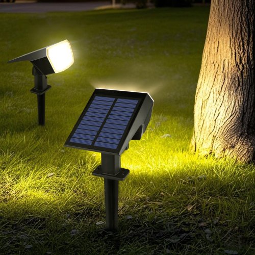Imagen de Lámpara Solar LED con Batería Integrada de 1200mAh, Foco Impermeable para Jardín y Caminos de Césped, Iluminación Exterior Duradera y Eficiente