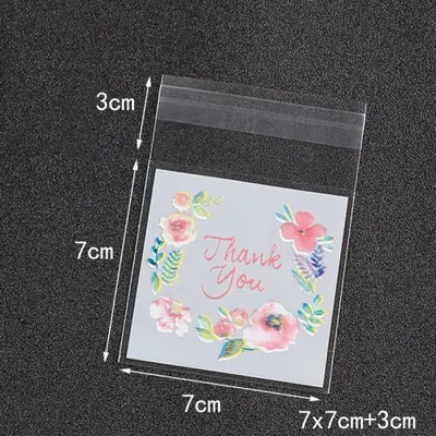 Image de Sacs Adhésifs Fleurs - 100 pcs pour Cadeaux & Bijoux