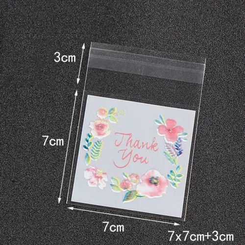 Image de Sacs Adhésifs Fleurs - 100 pcs pour Cadeaux & Bijoux