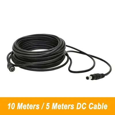 Image de Câble d'Alimentation DC 12V 5m/10m - Connecteur Mâle/Femelle 5.5x2.1mm